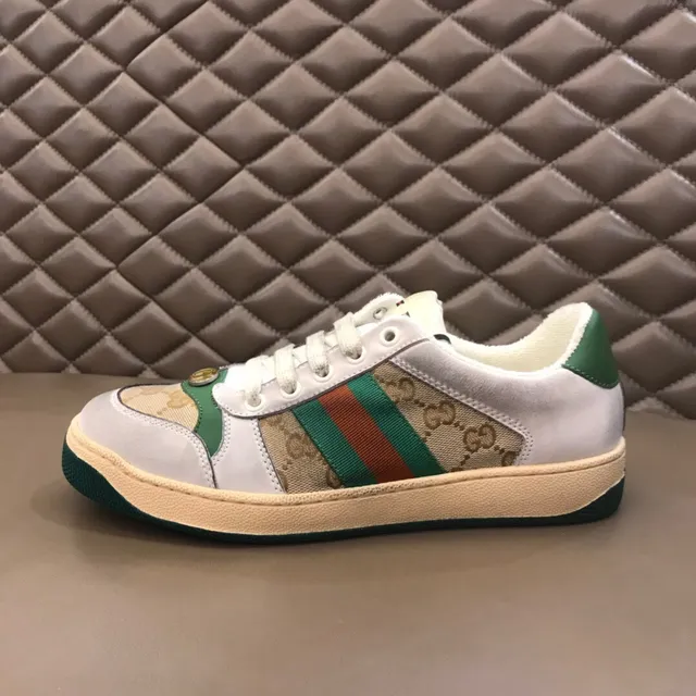 Gucci White Green Monogram Canvas Web Stripe Lifestyle Sneakers 3