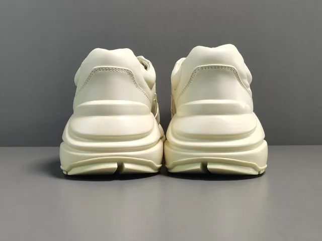 Gucci White Pink Chunky Platform Sole Smooth Leather Upper Lifestyle Sneakers 13
