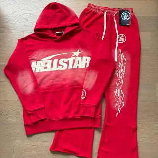 Hellstar Distressed Logo লাল ট্র্যাকস্যুট
