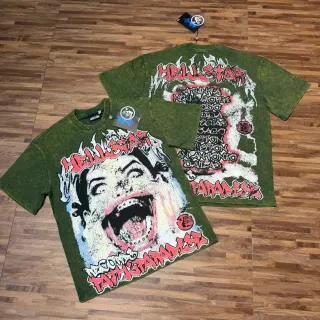 تيشيرت Hellstar بوجه صراخ مرضي غسيل حمضي متهالك