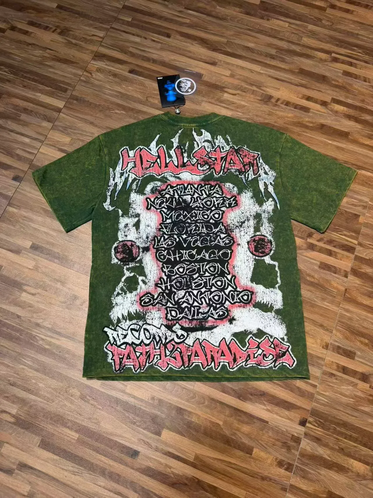 Hellstar Pathological Screaming Face Distressed Acid-Wash T-Shirt 3