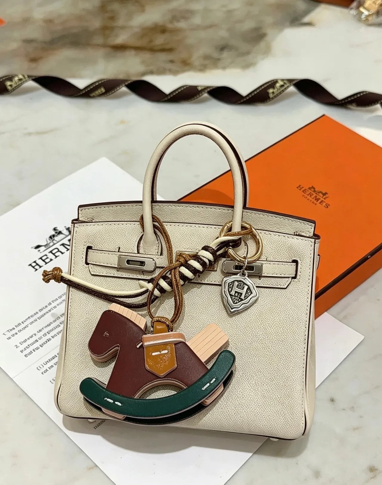Hermès Birkin Orange Pebbled Leather Top-Handle Boston Bag 7