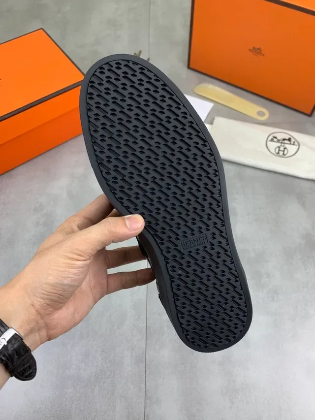 Hermès Black Suede and Leather Lifestyle Sneaker 2
