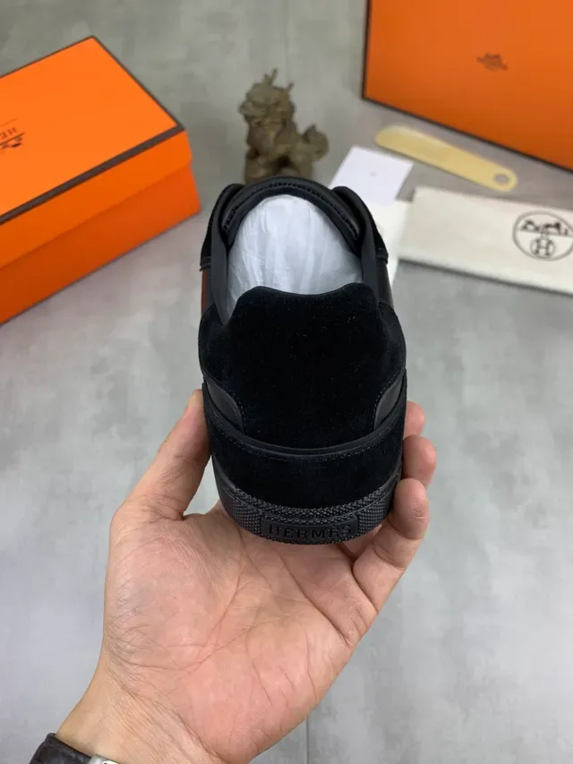 Hermès Black Suede and Leather Lifestyle Sneaker 3