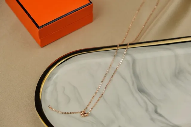 Hermès H Gold Black Pendant Enamel Inlay Necklace 5