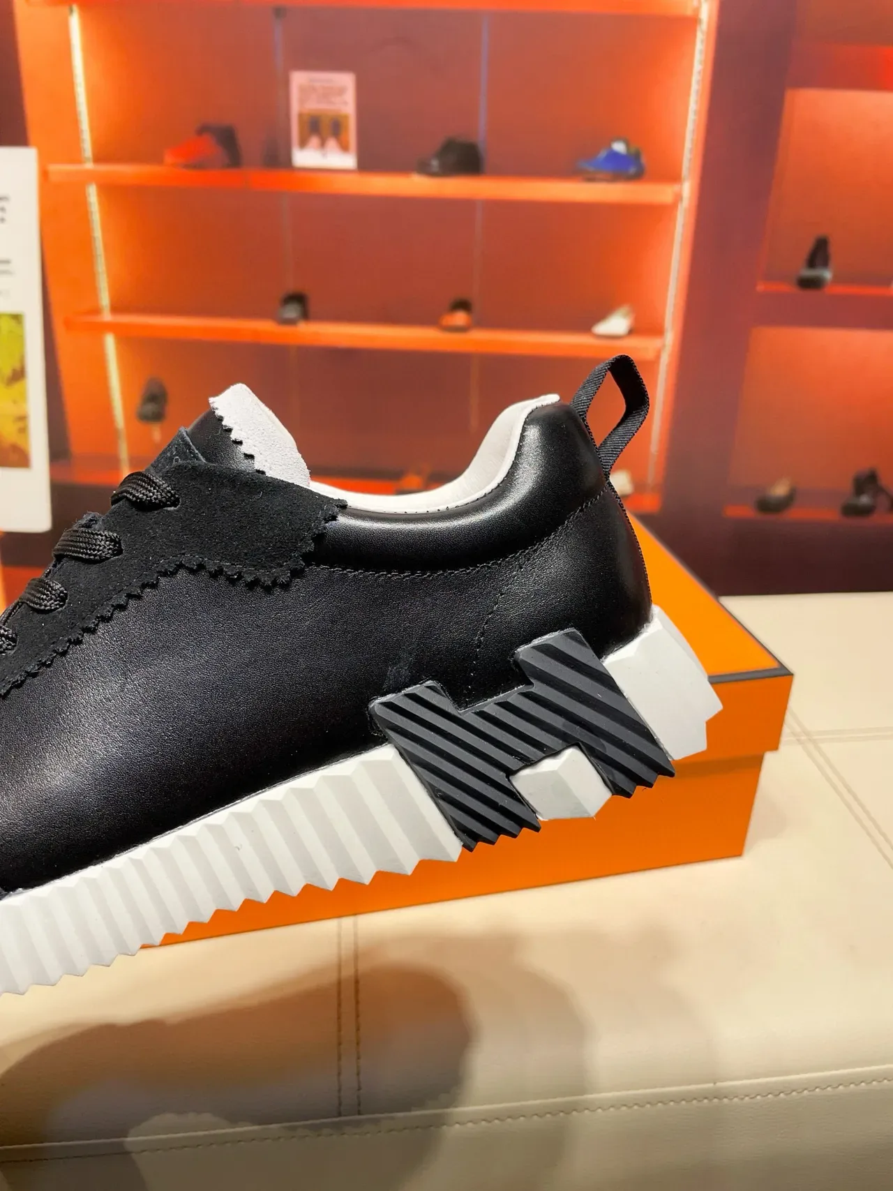 Hermès H-Ride Black Suede and Leather Lifestyle Sneakers 5