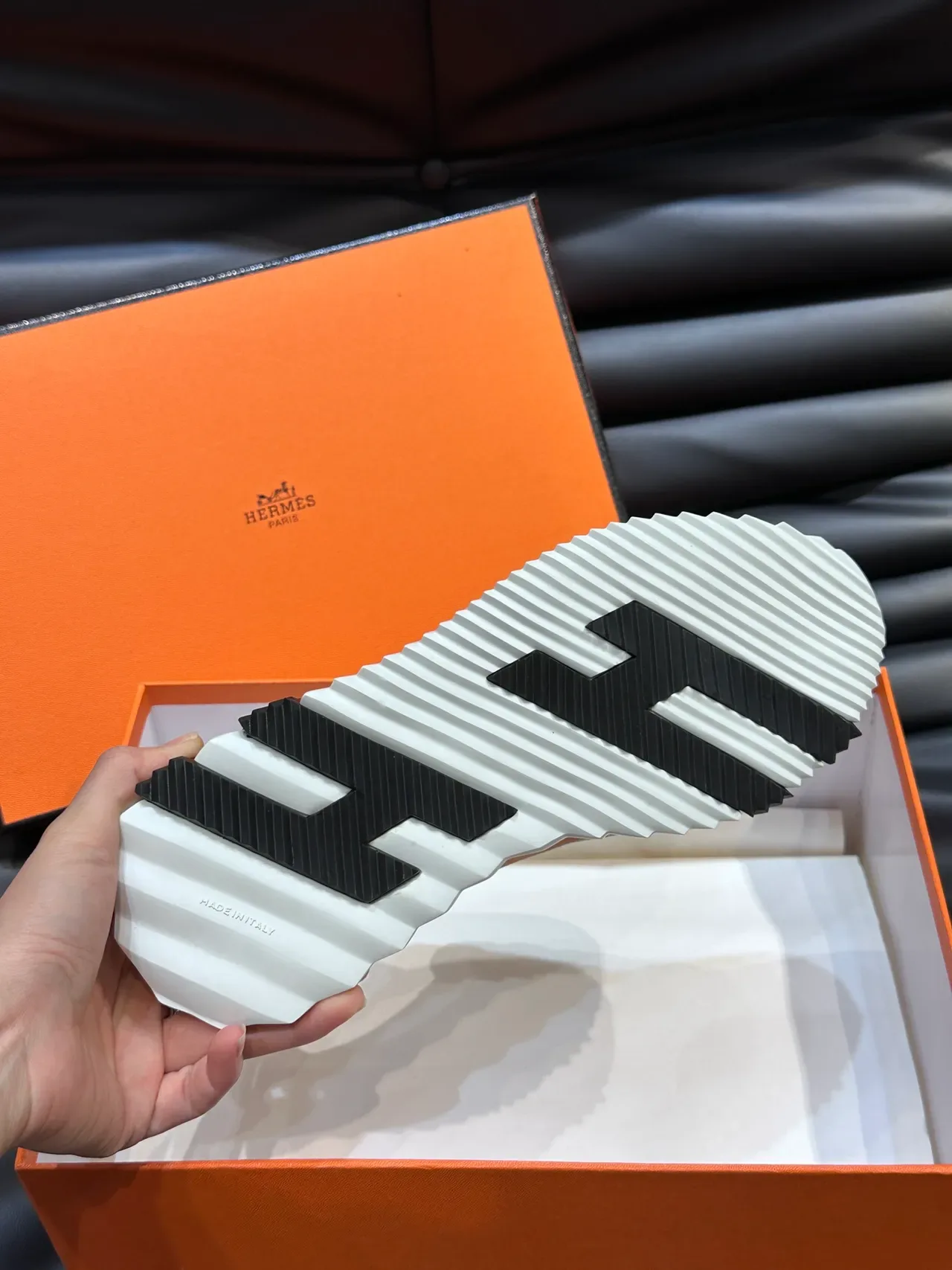 Hermès H-Ride Gray Blue Orange Lifestyle Sneakers 2