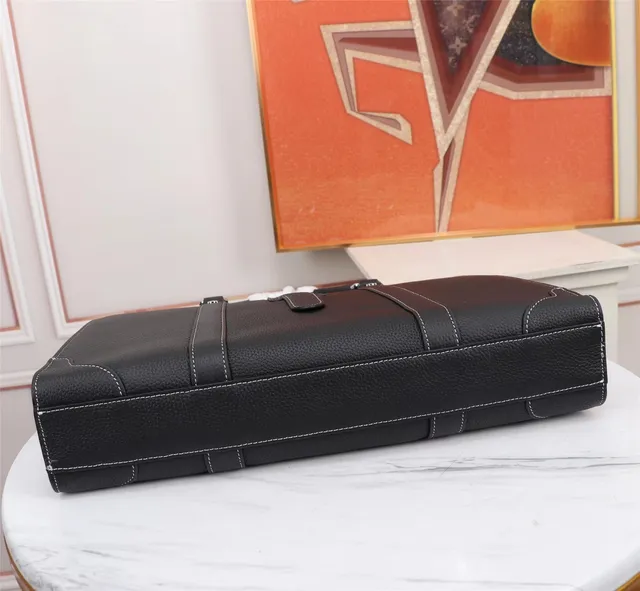 Hermès Herbag Black Pebbled Leather Tote Bag 5