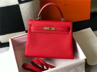 Hermès Kelly Brown Beige Structured Top-Handle Pebbled Leather Tote Bag 17