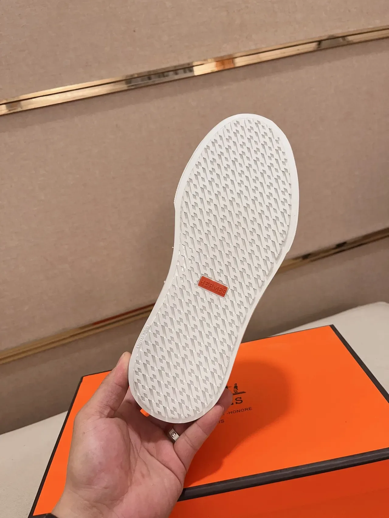 Hermès Oran Loafer Beige et Tan Tissu Tissé Loafers 2