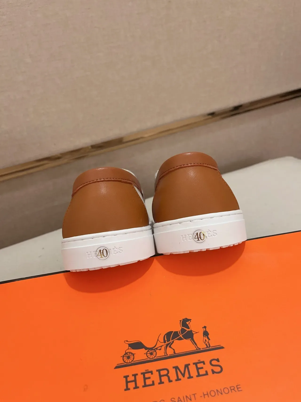 Hermès Oran Loafer Beige et Tan Tissu Tissé Loafers 3