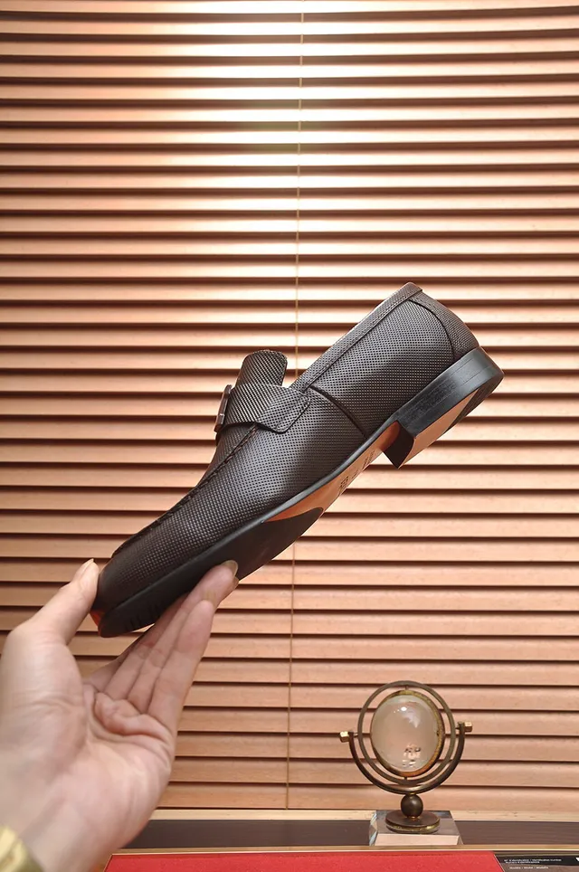 Hermès Oran mocassin cuir texturé marron H-Buckle mocassins 5
