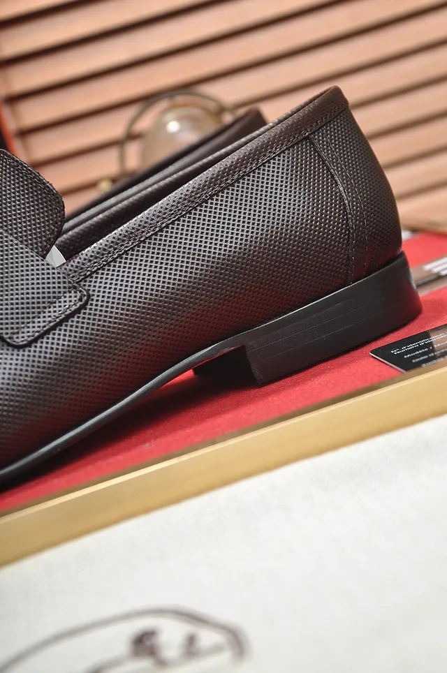 Hermès Oran mocassin cuir texturé marron H-Buckle mocassins 9