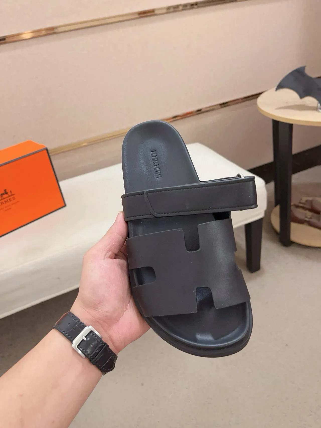 Hermès Oran Slide Black Slippers 2