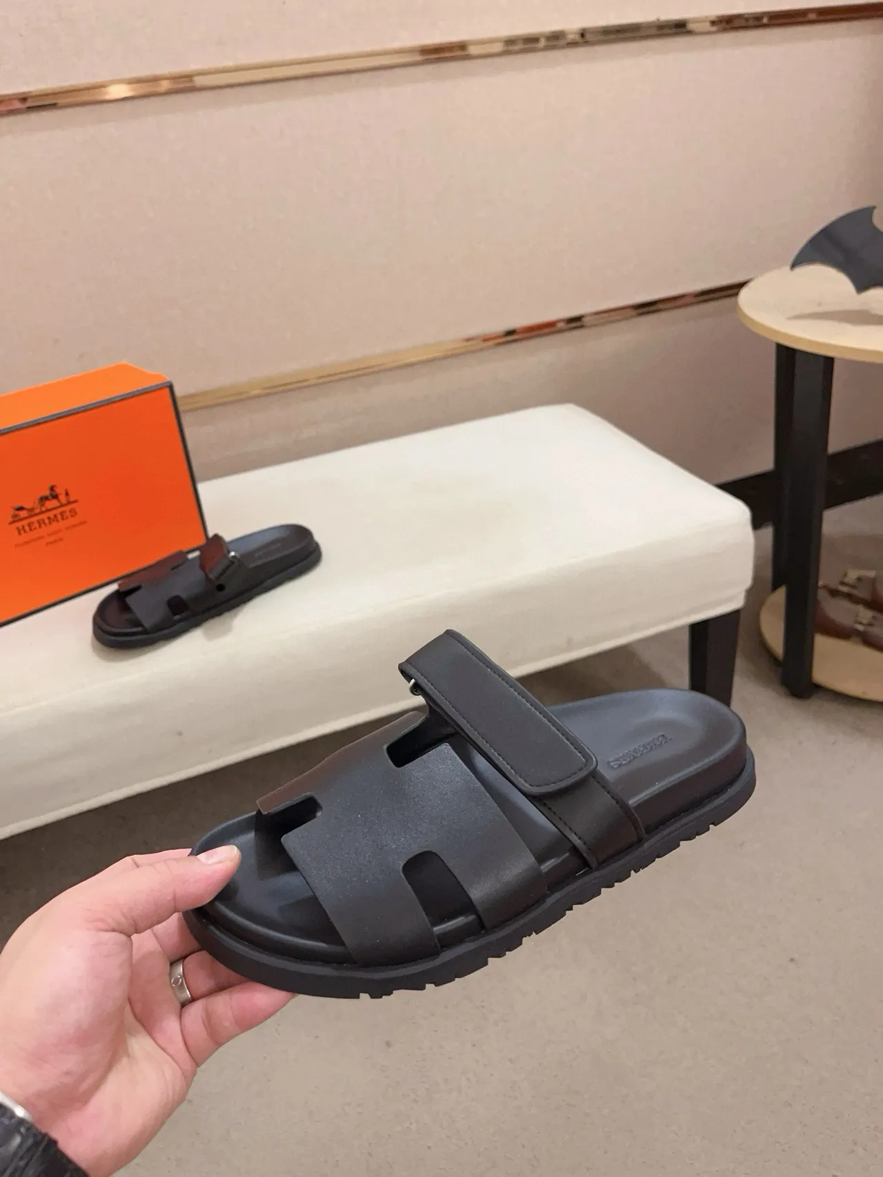 Hermès Oran Slide Black Slippers 3