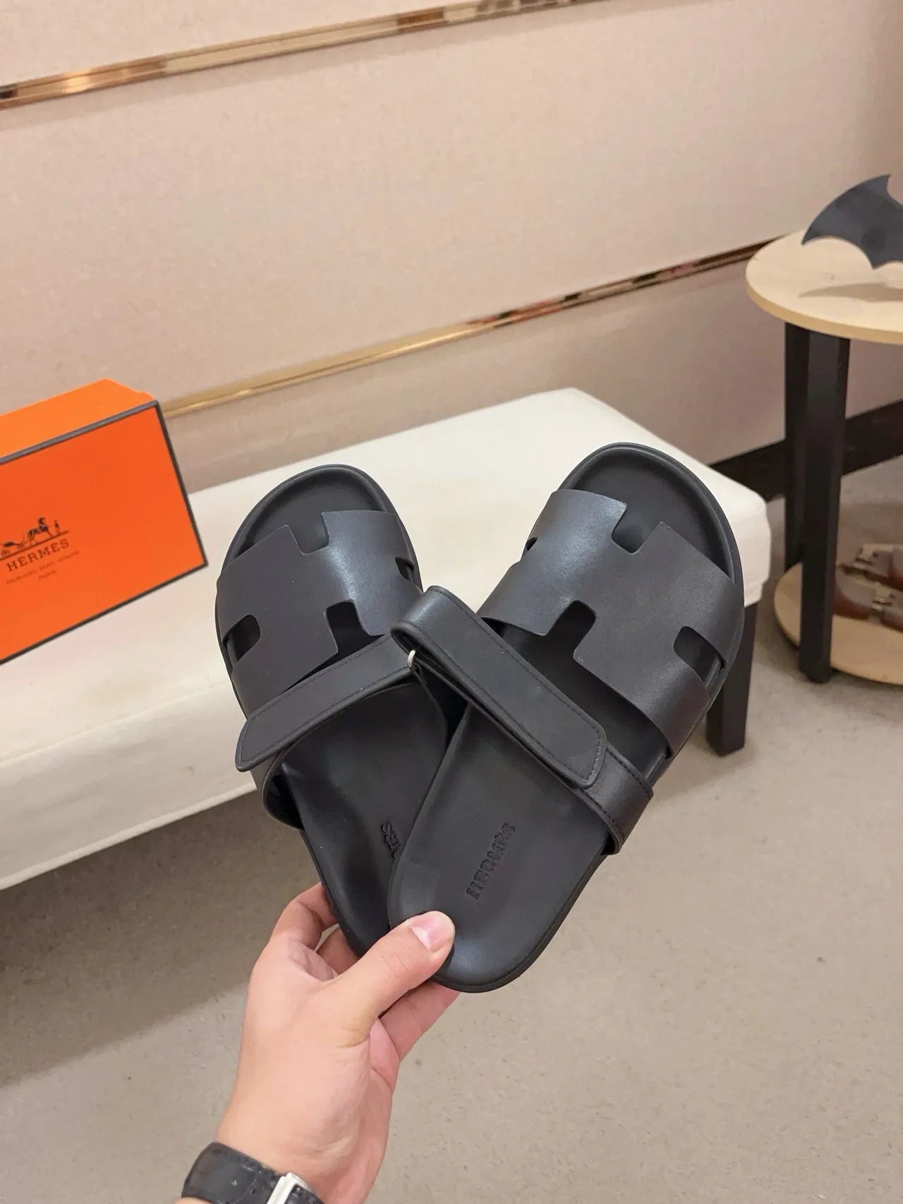 Hermès Oran Slide Black Slippers 5