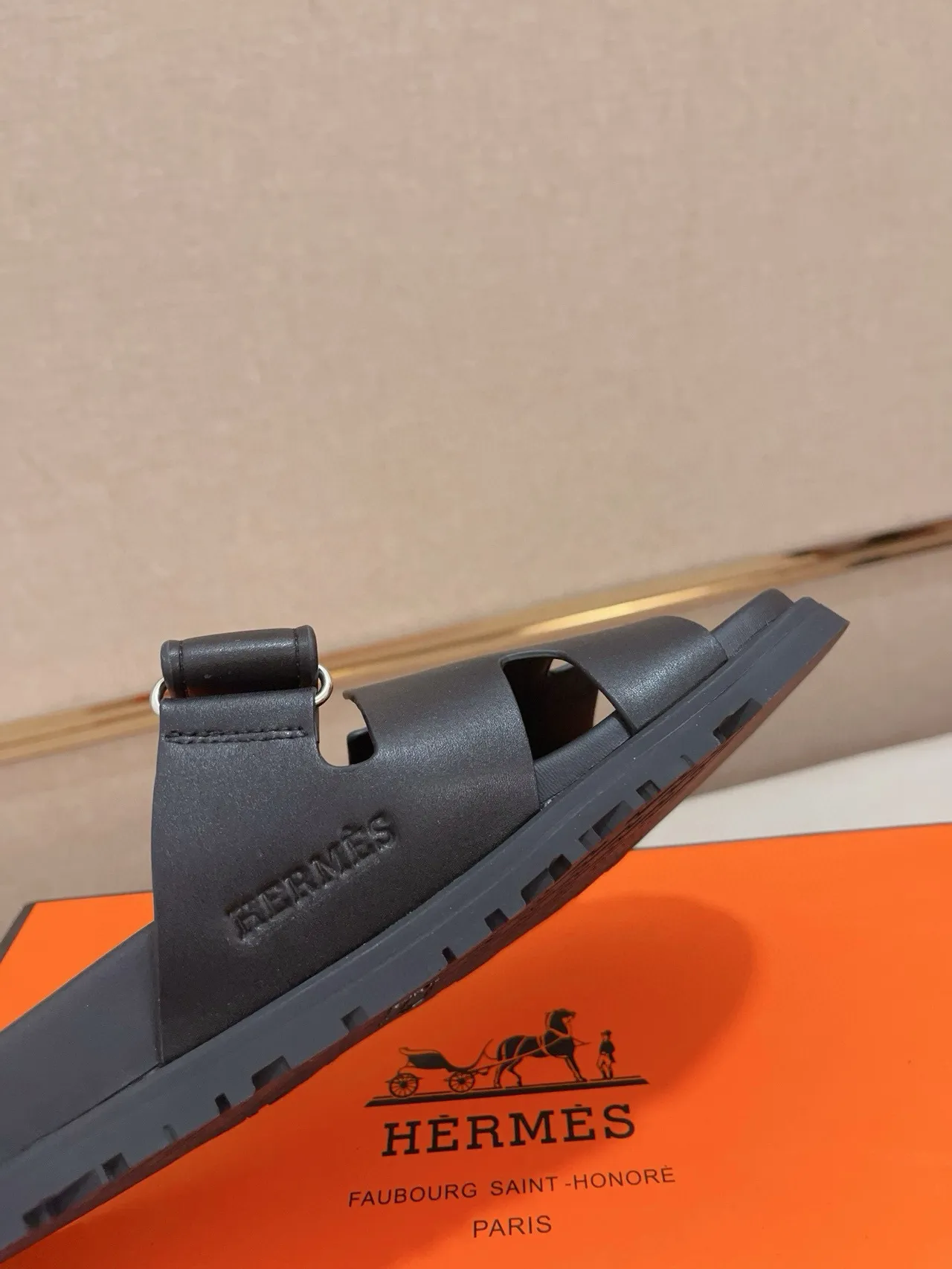 Hermès Oran Slide Black Slippers 6
