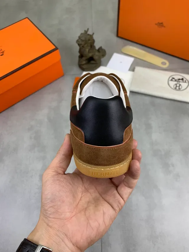 Hermès Oran Sneaker Brown Suede White Lace Lifestyle Sneakers 3