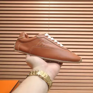 Hermès Oran Sneaker Tan Leather White Lace Lifestyle Sneaker