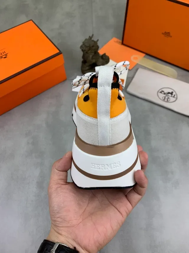 Hermès Orange and White Slip-On Hybrid Sneaker 3