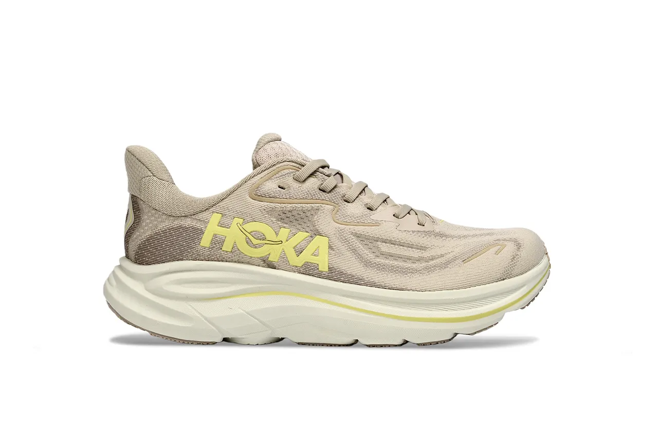 Hoka Beige Jaune Upper knit ingénierie Semelle intermédiaire sculptée épaisse Chaussures de running 2