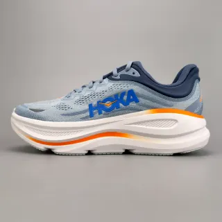 Hoka أحذية جري أزرق برتقالي مع upper مصمم شبكة midsole مرن سميك