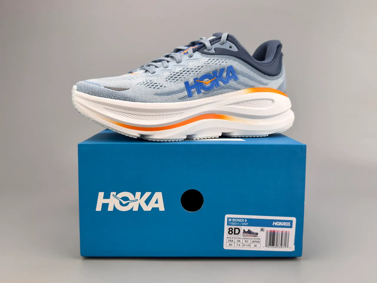 Hoka Blue Orange Engineered Mesh Upper Thick Cushioned Midsole Running Shoes 2