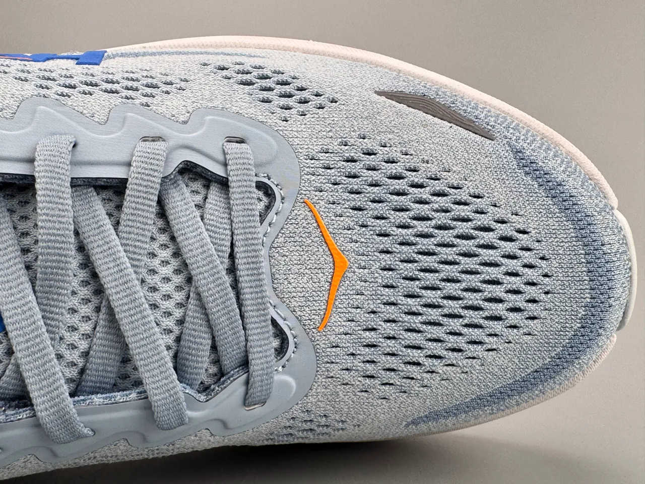 Hoka Blue Orange Engineered Mesh Upper Thick Cushioned Midsole Running Shoes 6