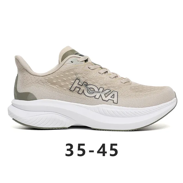Hoka Mach 6 Beige and White أحذية الجري 7