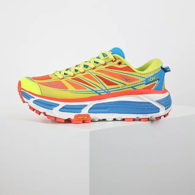 Hoka Mafate Speed 2 Neon Yellow Orange Blue chaussures de course 9