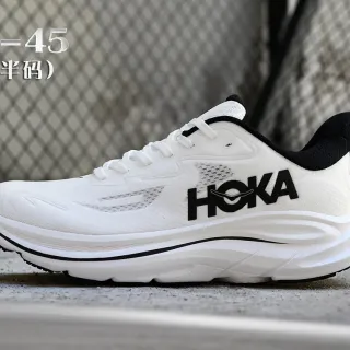 هوكا أبيض أسود شبكة مصممة أعلى flared وسادة cushion midsole أحذية جري
