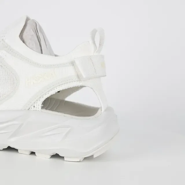 Hoka White Chunky Sculpted Sole Open Heel Strap Lifestyle Sneakers 4