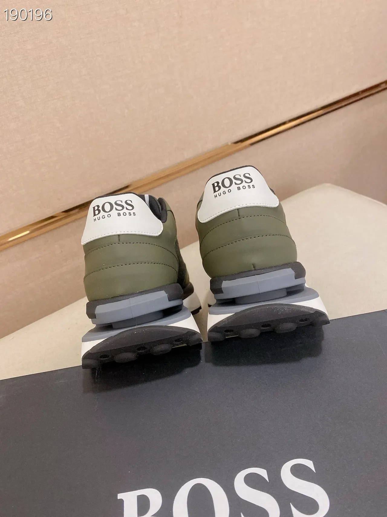 Hugo Boss Chaussures Lifestyle Vert Militaire Noir Olive Et Supérieur Monogrammé Semelle Multicouche 2
