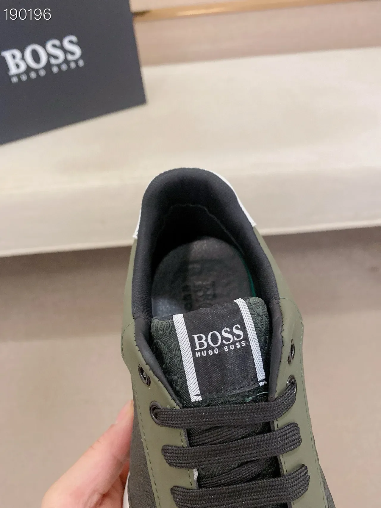 Hugo Boss Chaussures Lifestyle Vert Militaire Noir Olive Et Supérieur Monogrammé Semelle Multicouche 8