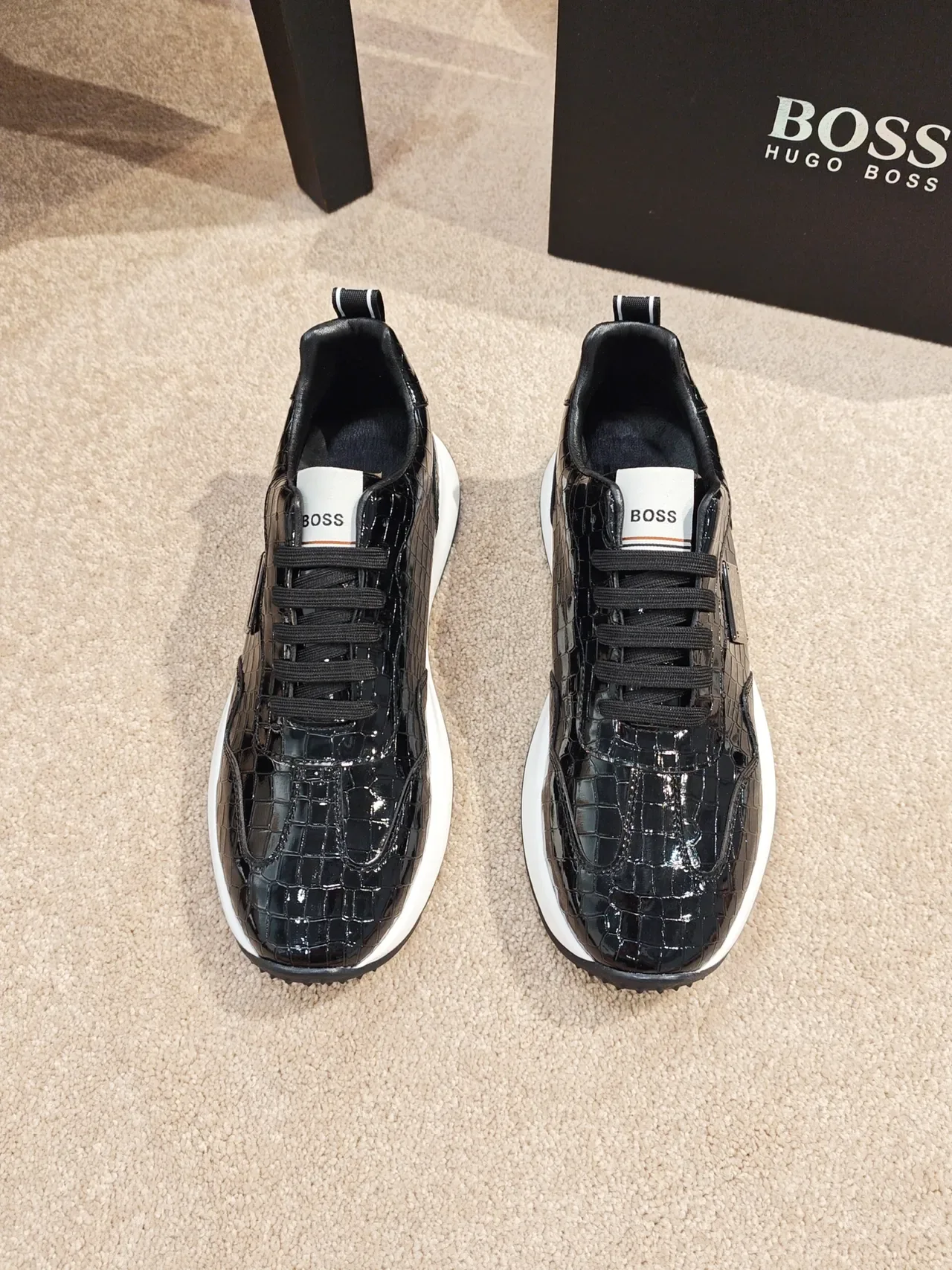 Hugo Boss Black Croc-Embossed Lifestyle Sneakers 5