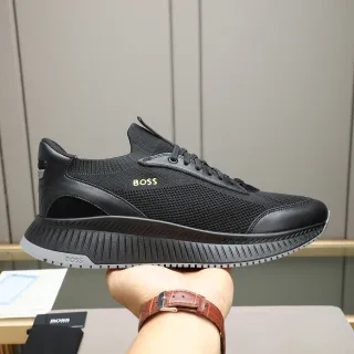 Hugo Boss Black Knit-Mesh Lifestyle Sneakers