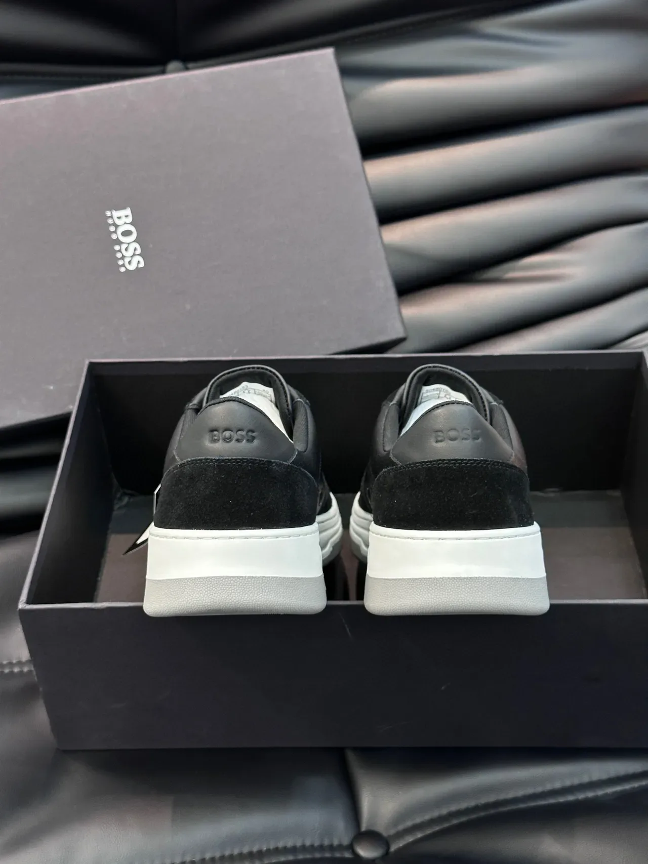 Hugo Boss Black Leather and Suede Lifestyle Sneakers 6