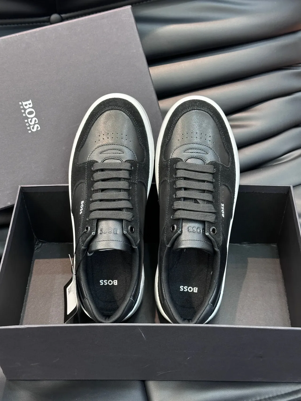 Hugo Boss Black Leather and Suede Lifestyle Sneakers 7