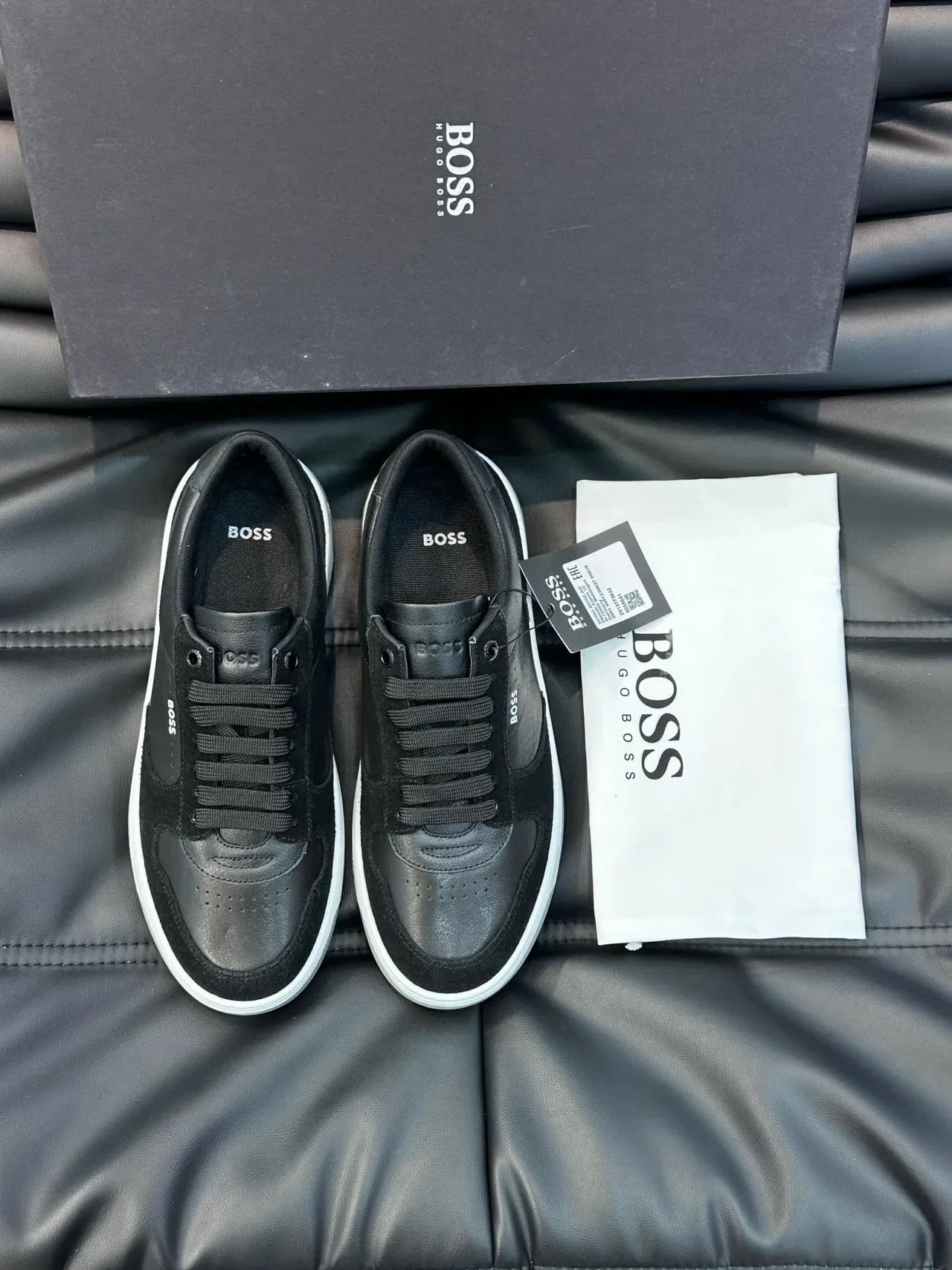 Hugo Boss Black Leather and Suede Lifestyle Sneakers 8