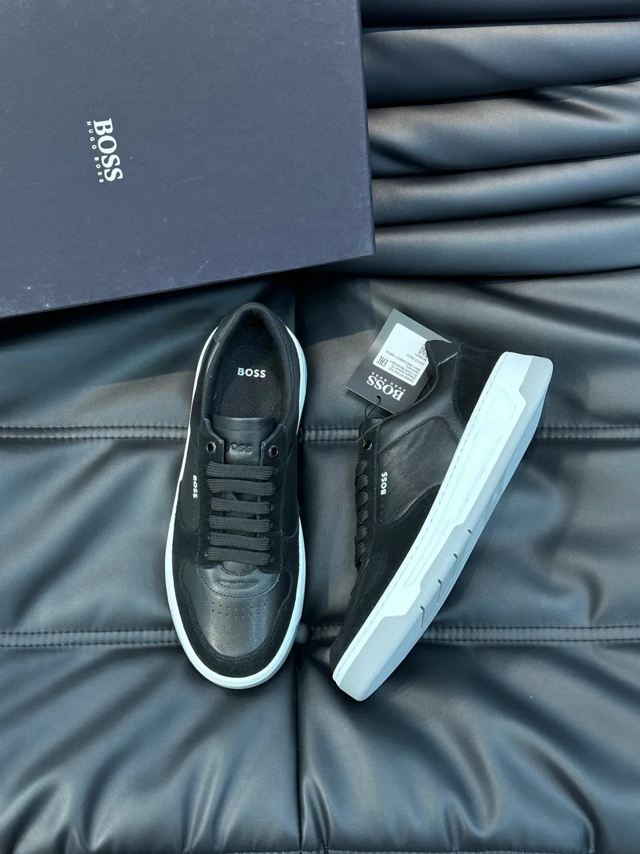 Hugo Boss Black Leather and Suede Lifestyle Sneakers 9