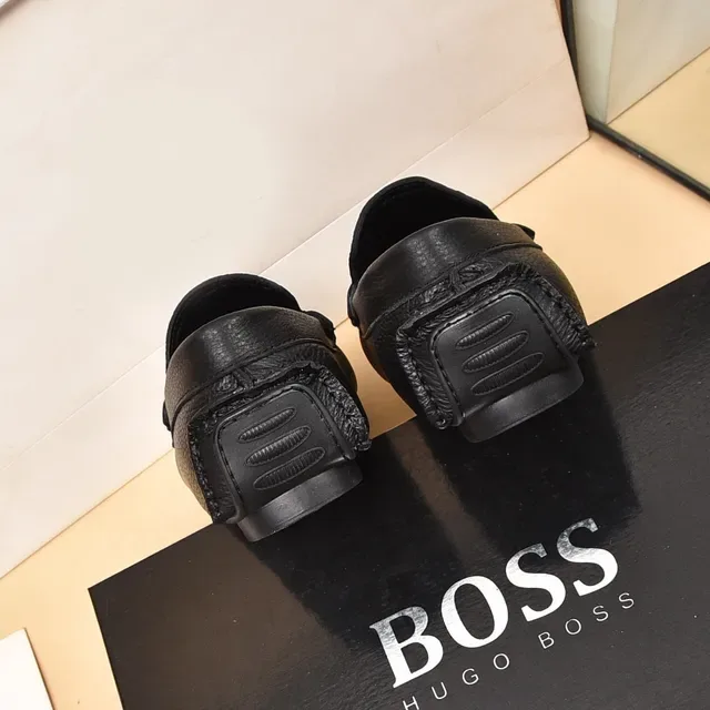 Hugo Boss Black Pebbled Leather Penny Strap Loafer 2