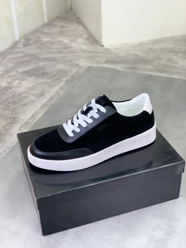 Hugo Boss Black Suede and Leather Lifestyle Sneakers 4