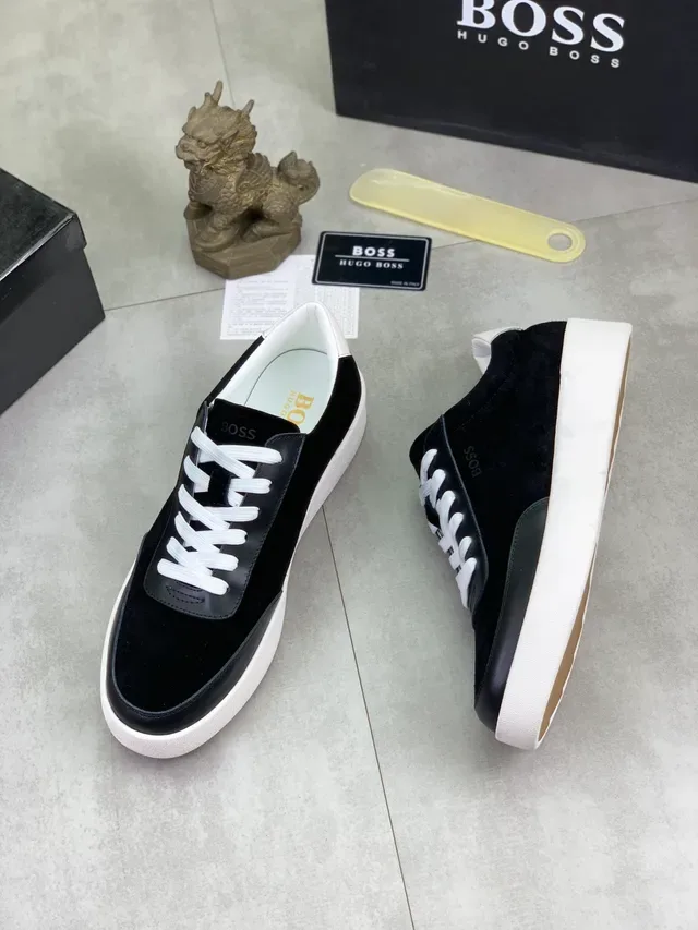 Hugo Boss Black Suede and Leather Lifestyle Sneakers 5