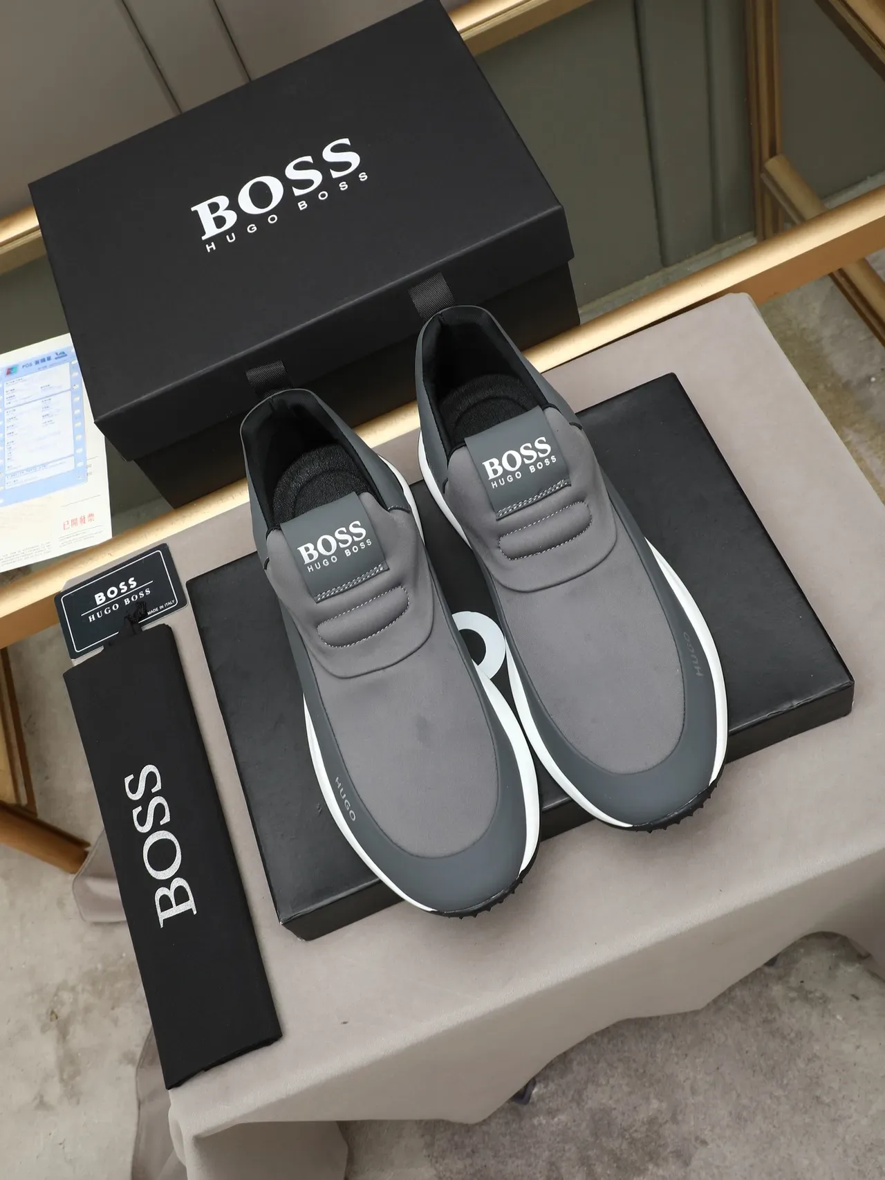 Hugo Boss Chaussure lifestyle grise à enfiler 2
