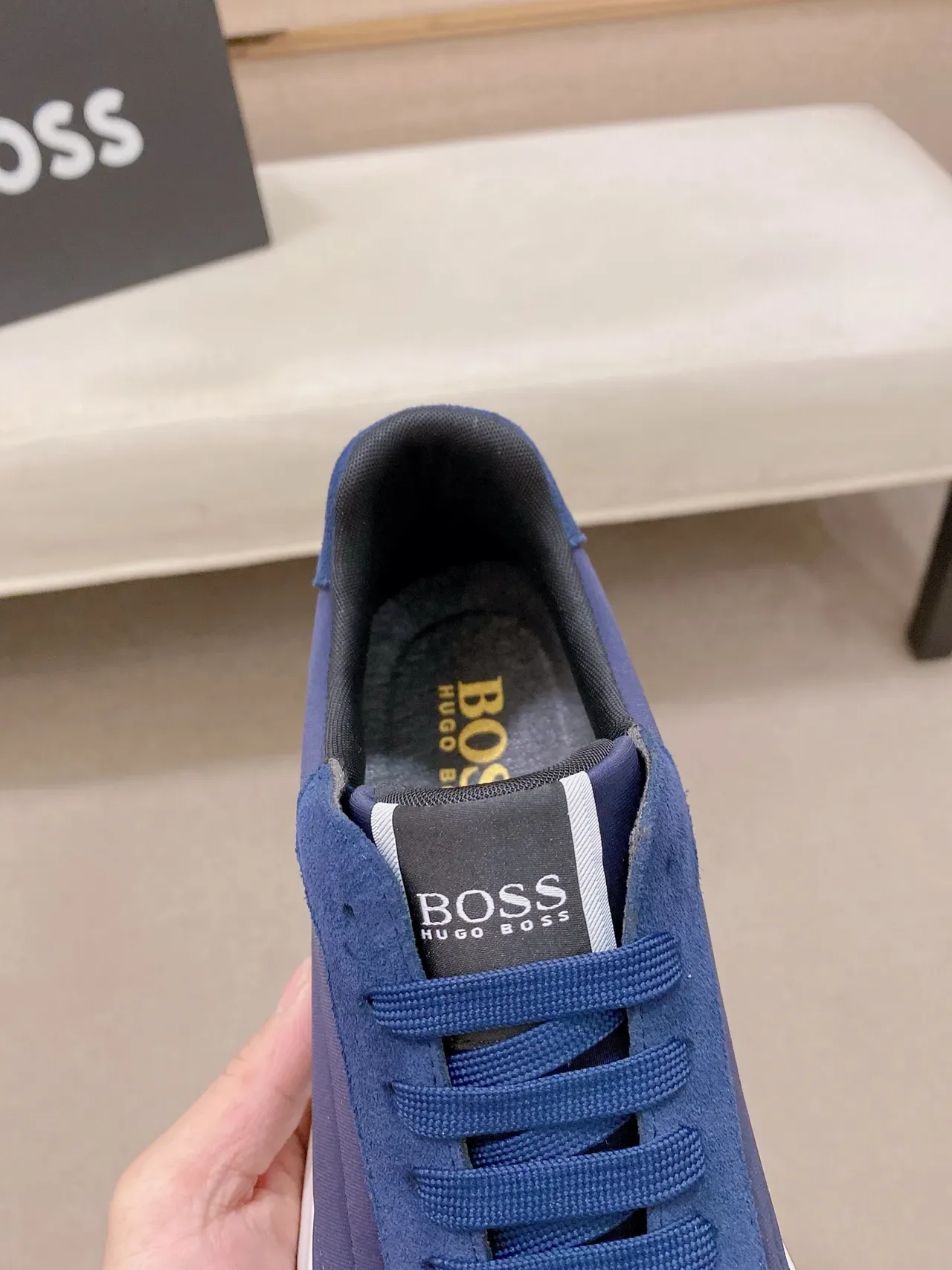 Hugo Boss Chaussure Lifestyle Daim et Synthétique Bleu Marine 3