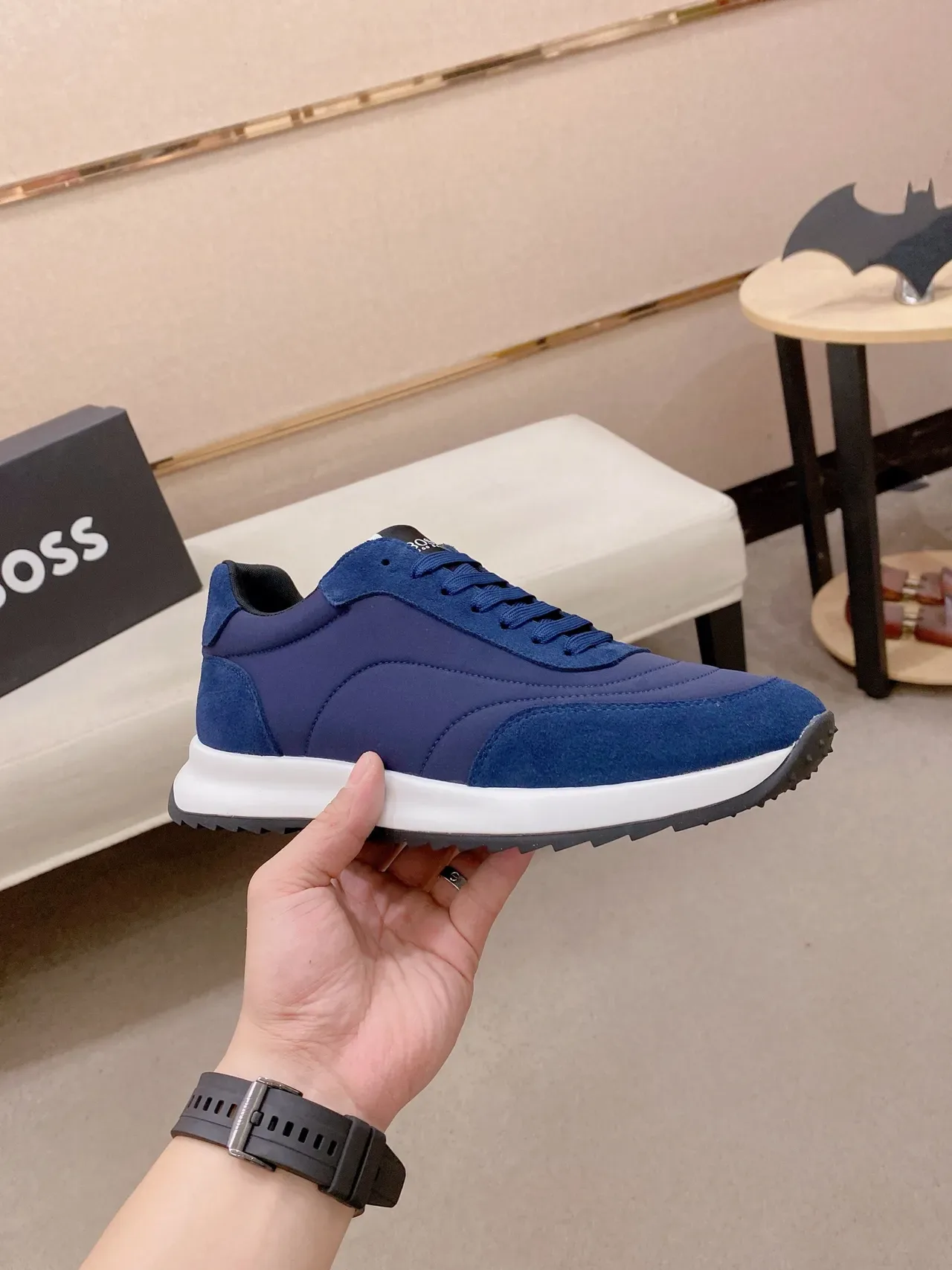 Hugo Boss Chaussure Lifestyle Daim et Synthétique Bleu Marine 4