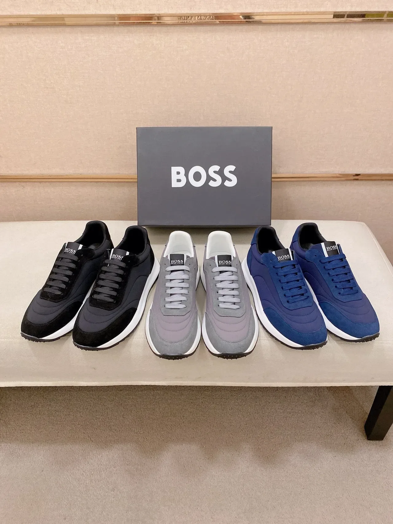 Hugo Boss Chaussure Lifestyle Daim et Synthétique Bleu Marine 5