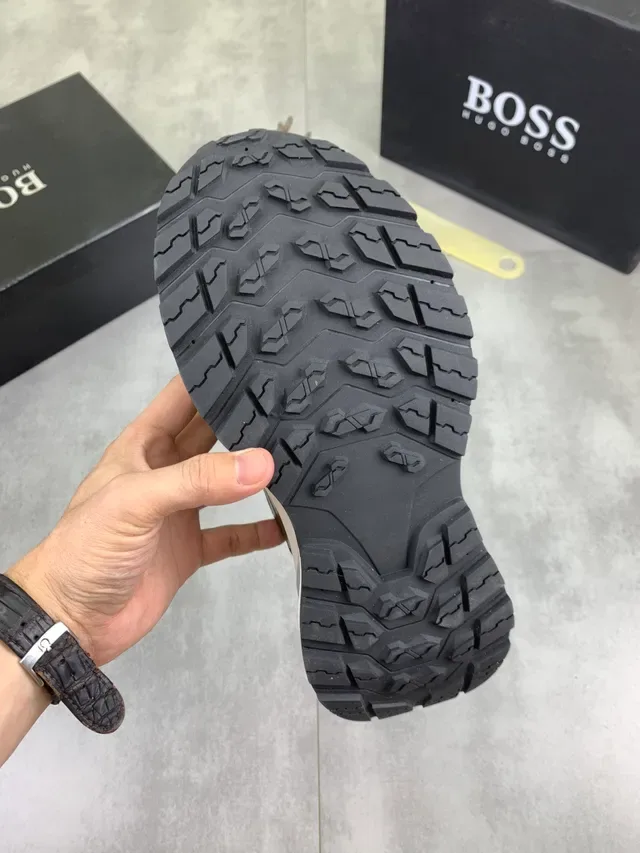 Hugo Boss Sneakers Lifestyle Vert Olive en Maille et Cuir 3