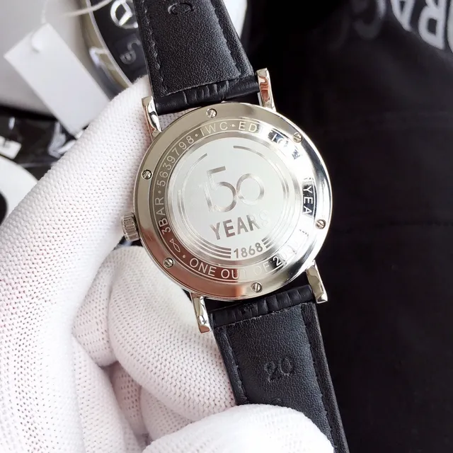 IWC Portugieser Automatic White Dial Black Leather Mechanical Watch 3