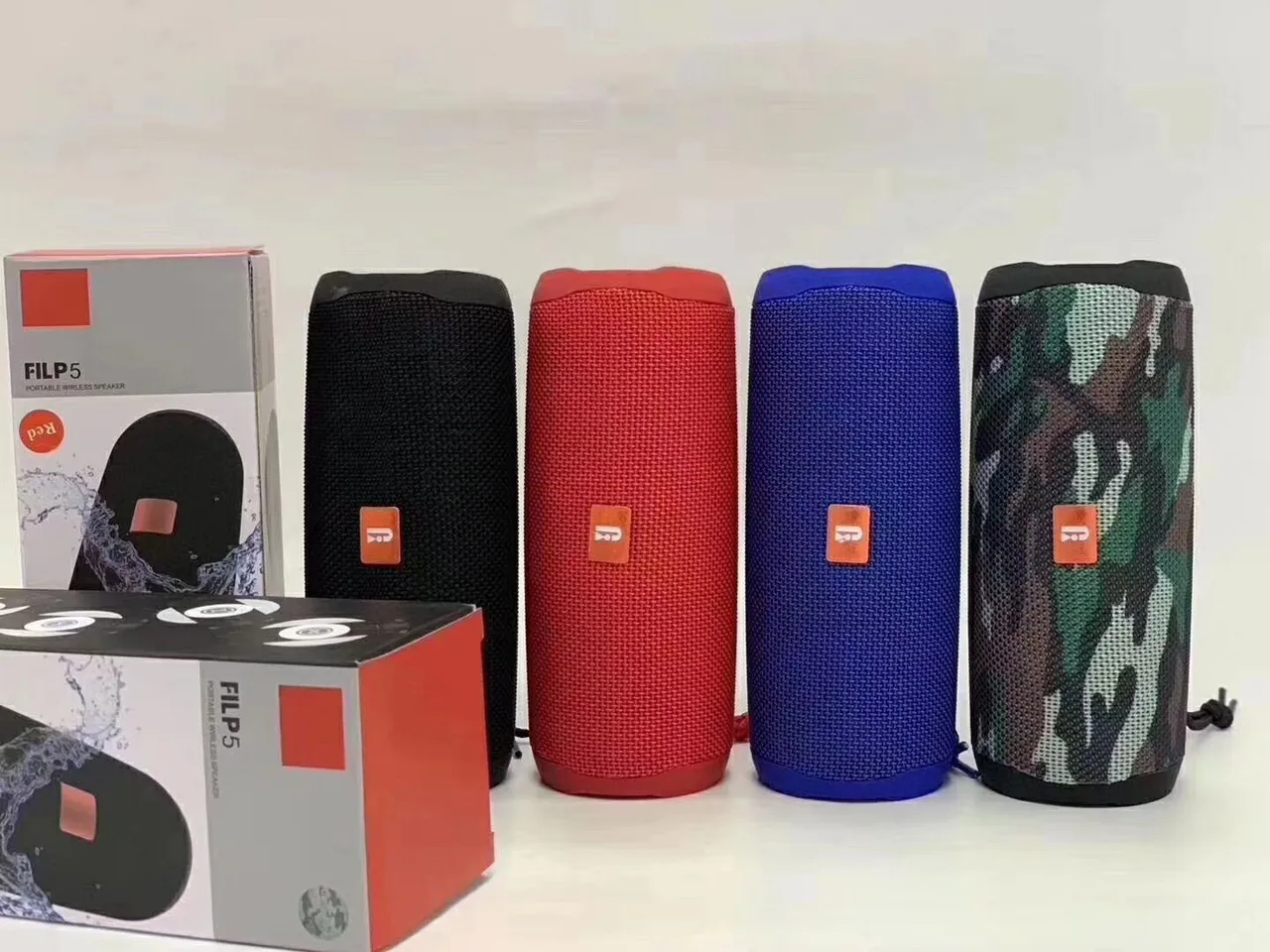 JBL Charge Black Red Cylindrical Fabric-Grille Portable Speaker 9